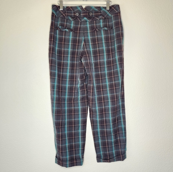Anthropologie Cartonnier Multicolor Plaid Ankle Trousers 4 - Picture 4 of 7